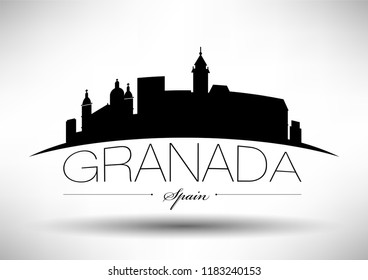 Vector Graphic Design of Granada City Skyline