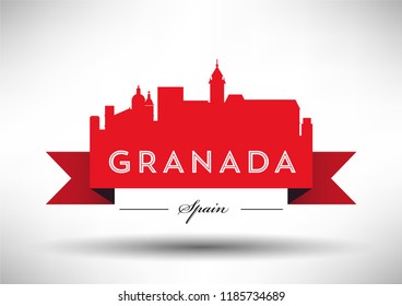 Vector Graphic Design of Granada City Skyline