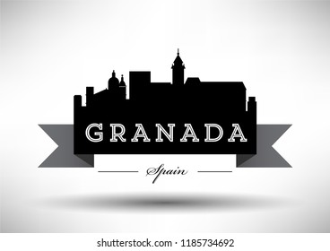 Vector Graphic Design of Granada City Skyline