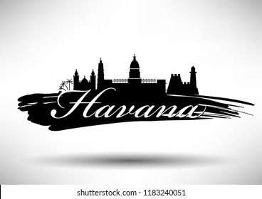 Vector Graphic Design of Havana City Skyline