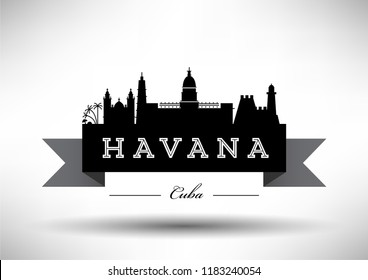 Vector Graphic Design of Havana City Skyline
