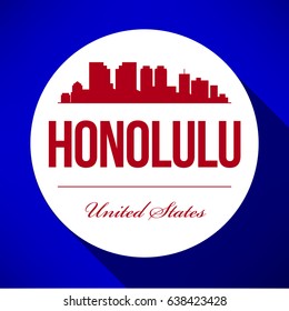 Vector Graphic Design of Honolulu City Skyline