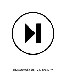 Diseño gráfico vectorial del icono hacia delante en estilo glifo. Perfecto para usar la aplicación UI, la interfaz de usuario Web, la instrucción, etc.