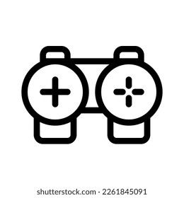 Diseño gráfico vectorial del controlador de juegos de iconos en el estilo de contorno