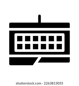 Diseño gráfico vectorial del teclado de iconos en estilo glifo. Perfecto para instrucción de símbolos, diseño de elementos, aplicación de interfaz de usuario, etc.