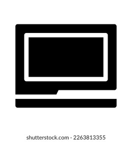 Vektorgrafik-Design des Icon-Laptops im Glyph-Stil. Perfekt für Symbolanweisungen, Elementdesign, UI-App etc.
