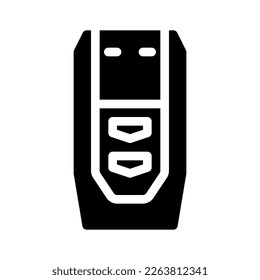 Diseño gráfico vectorial de PC icono en estilo glifo. Perfecto para instrucción de símbolos, diseño de elementos, aplicación de interfaz de usuario, etc.