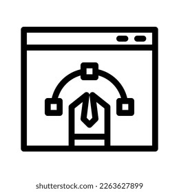 Vector graphic design of icon pen tool in outline style. Perfect for element design.