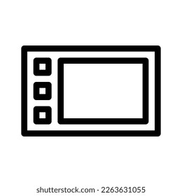 Vector graphic design of icon pen tablet in outline style. Perfect for element design, website,etc.