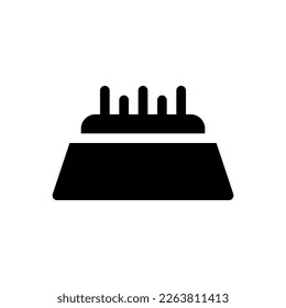 Diseño gráfico vectorial del nib de lápiz de iconos en estilo glifo. Perfecto para instrucción de símbolos, diseño de elementos, aplicación de interfaz de usuario, etc.