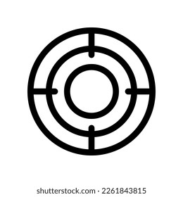 Vector graphic design of icon target in outline style