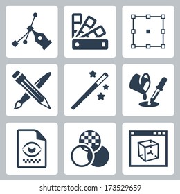 Vector graphic design icons set