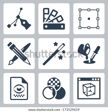 Vector graphic design icons set