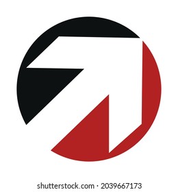 Ilustración de diseño gráfico vectorial de flecha dentro de un círculo.