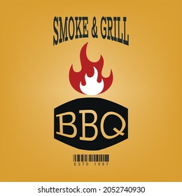 Vector graphic design illustration of BBQ symbol icon.