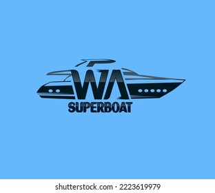 vector graphic design, illustration of boat water sports logo
