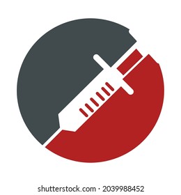 Vector graphic design illustration of a syringe.