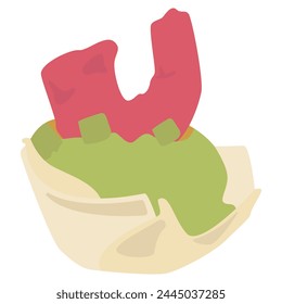 ilustración de Diseño gráfico de Vector de una taza de taco de camarón de comida típica mexicana