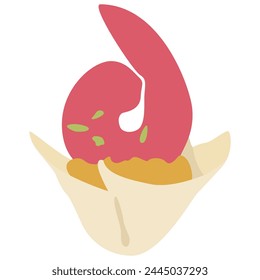 vector graphic design illustration of a typical mexican food shrimp taco cup