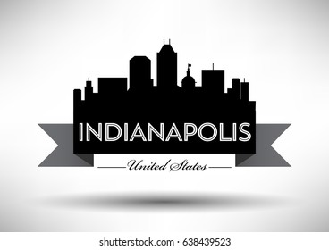 Vector Graphic Design of Indianapolis City Skyline
