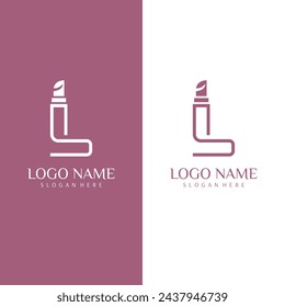 Vector Graphic Design, Letter L Logo, Lipstick Logo Design