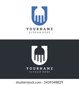 Vector Graphic Design, Letter U Logo, Jellyfish Logo Design