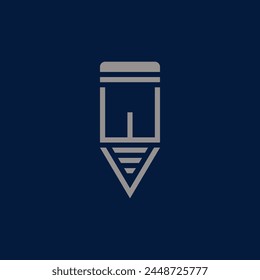 Vector Graphic Design, Letter W Logo, Pencil Logo Design