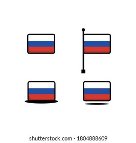 vector graphic design logo of flag russia with cute shape, 
great for flag lovers 