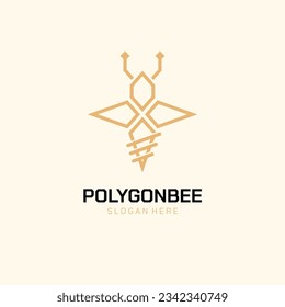 vector graphic design, logo palygon bee