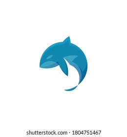 vector graphic design logo of whale orca, suitable for company logos