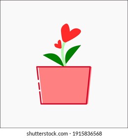 Vector graphic design of love flower