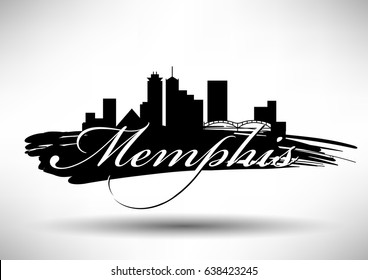 Vector Graphic Design of Memphis City Skyline