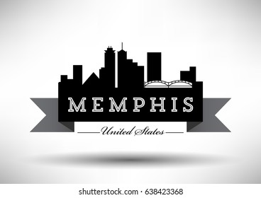 Vector Graphic Design of Memphis City Skyline