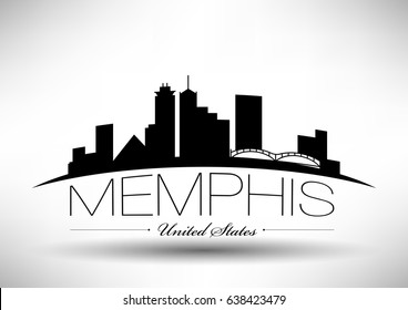 Vector Graphic Design of Memphis City Skyline