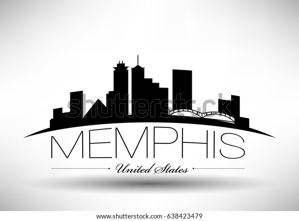 Vector Graphic Design Memphis City Skyline Stock Vector (Royalty Free ...