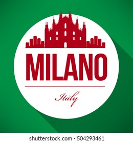 Vector Graphic Design of Milano City Skyline