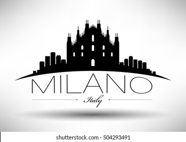 Vector Graphic Design of Milano City Skyline