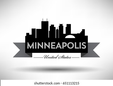 Vector Graphic Design of Minneapolis City Skyline