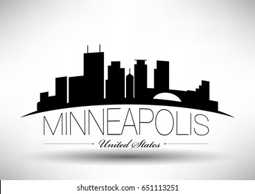 Vector Graphic Design of Minneapolis City Skyline