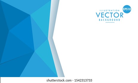 vector graphic design modern Blue Calm Origami  Geometric  Polygonal background wallpaper for business, company, web, presentation, publication, advertising with blank text space side template