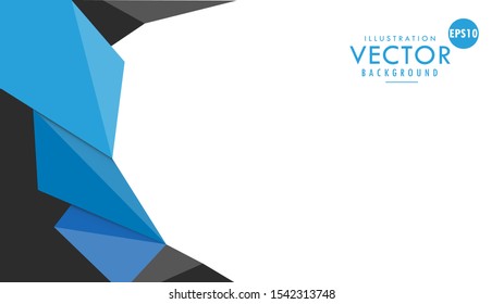 vector graphic design modern Blue Calm Origami  Geometric  Polygonal background wallpaper for business, company, web, presentation, publication, advertising with blank text space side template