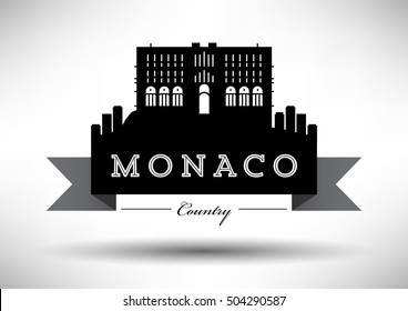 Vector Graphic Design of Monaco City Skyline