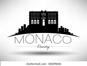 Vector Graphic Design of Monaco City Skyline