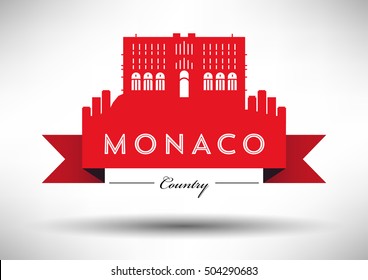 Vector Graphic Design of Monaco City Skyline