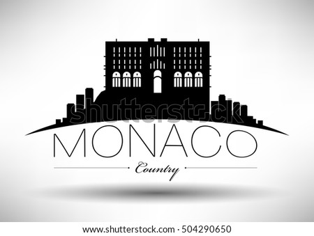 Vector Graphic Design of Monaco City Skyline