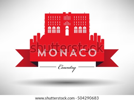 Vector Graphic Design of Monaco City Skyline