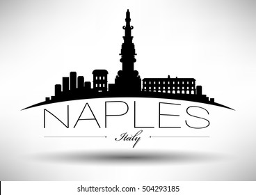 Vector Graphic Design of Naples City Skyline