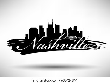 Vector Graphic Design of Nashville City Skyline