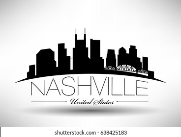 Vector Graphic Design of Nashville City Skyline