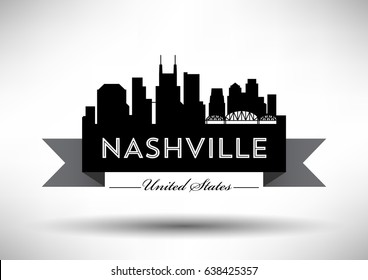 Vector Graphic Design of Nashville City Skyline